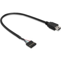 Delock USB 20 Pin Header to External USB Adapter 30cm - High-Quality Black Cable for Seamless Connectivity (SKU: 4043619831708)
